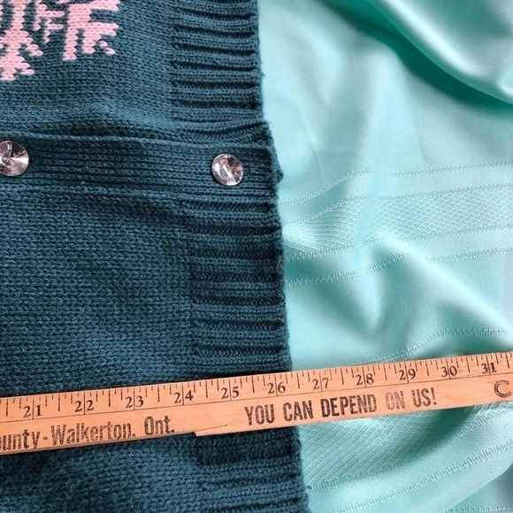 Knit Snowflake Cardigan with Sparkly Buttons - Picture 9 of 11